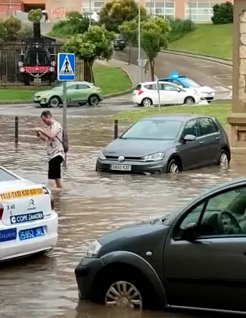Estación de Tren en Zamora inundada