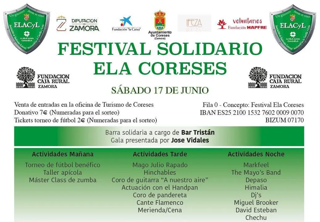 Festival solidario en favor de la ELA en Coreses