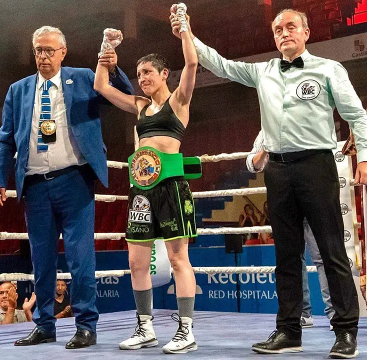 Isa Rivero en su victoria. Imagen: Instagram Face Off Boxing Club de Valladolid