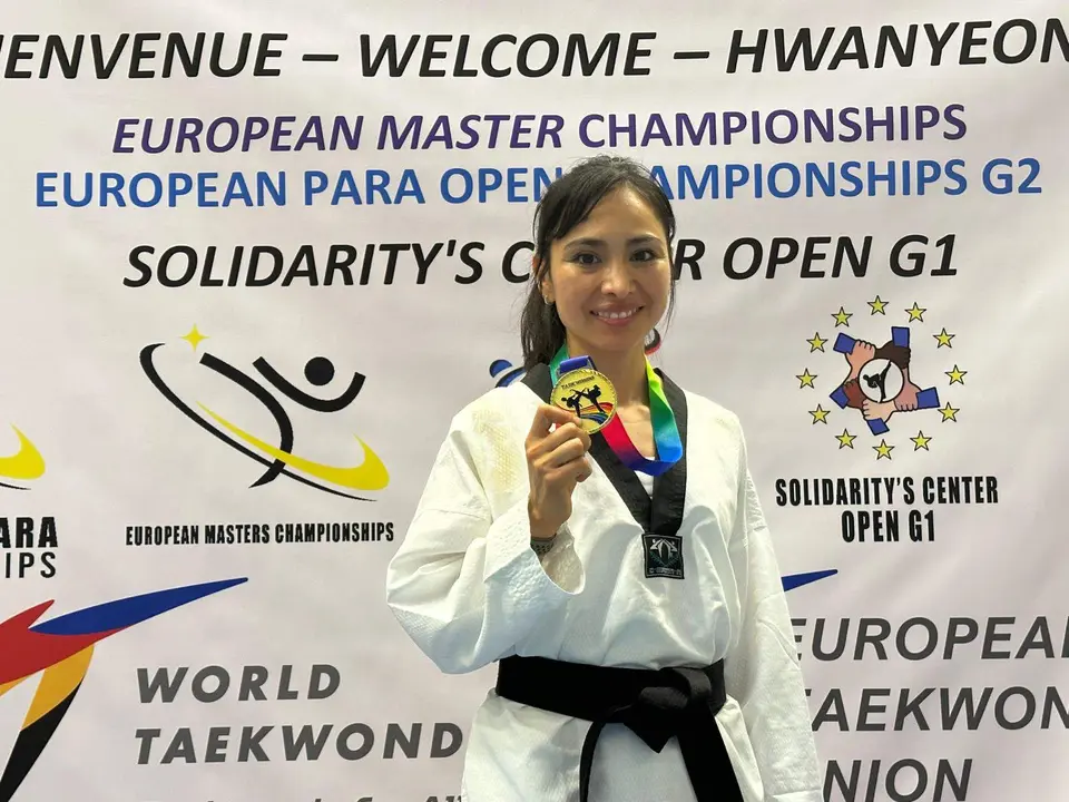 Isis Vargas con el oro europeo