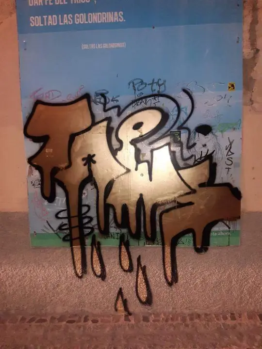 Pintada realizada en la Rúa de los Notarios