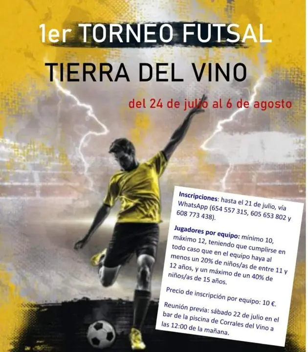 Cartel del torneo de fútol sala Tierra del Vino
