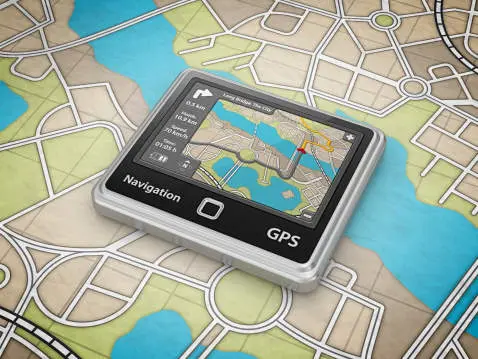 gps on the city map.3d render.