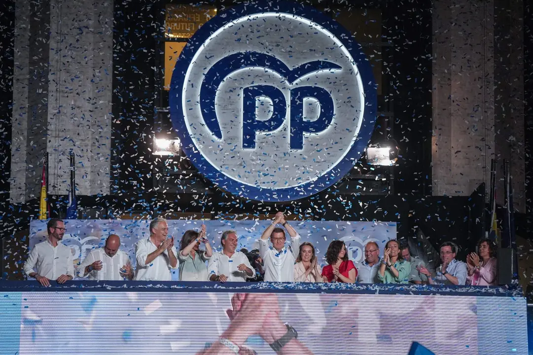 Victoria del PP en Génova tras el 23j. Fotografía: @NunezFeijoo