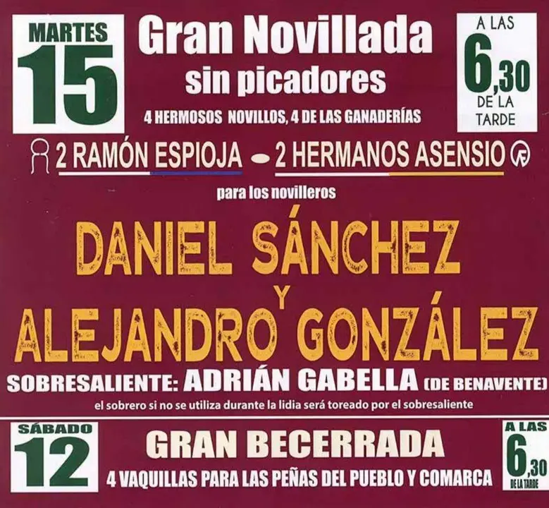 Cartel taurino Tábara