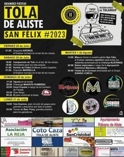 Cartel de fiestas Tola de Aliste
