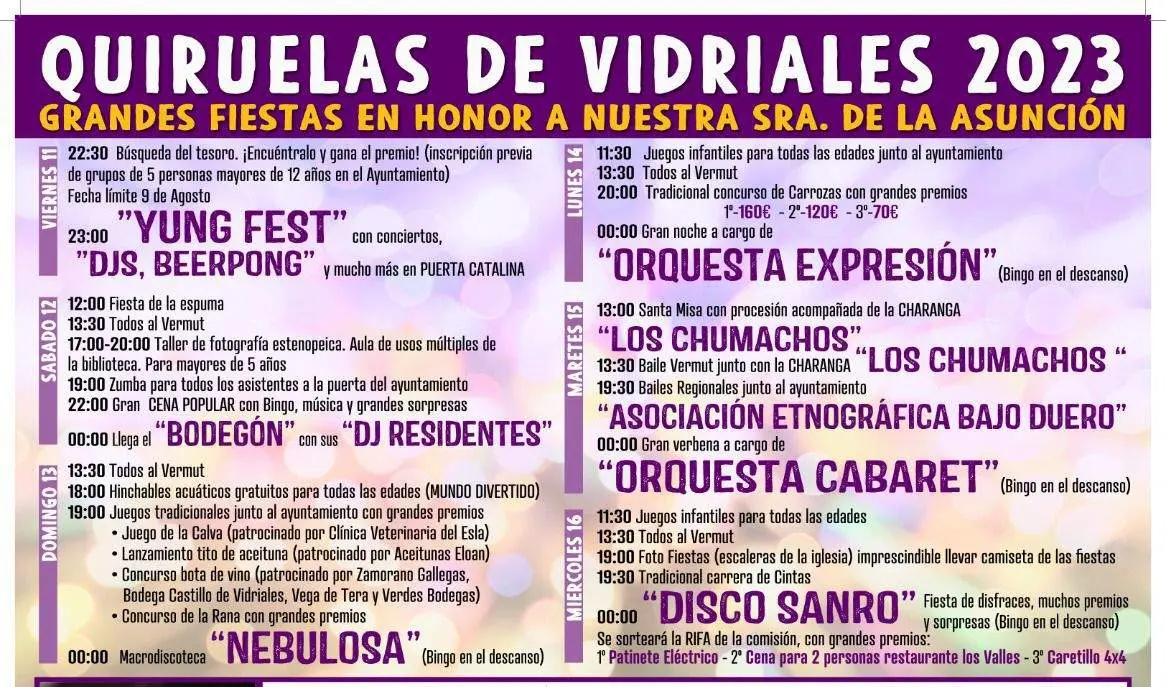 Cartel de las fiestas de Quiruelas de Vidriales