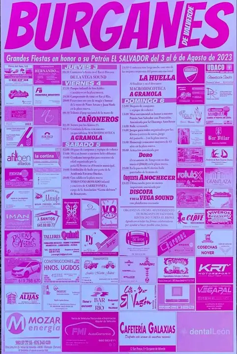 Cartel de fiestas, Burganes