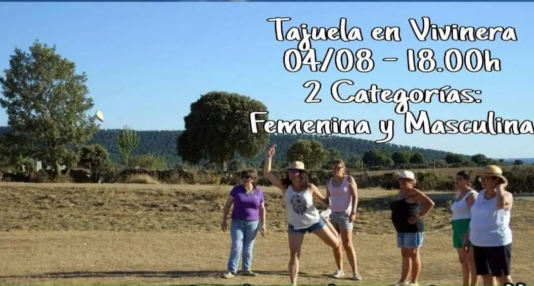 Cartel de la partida de tajuela en Vivinera