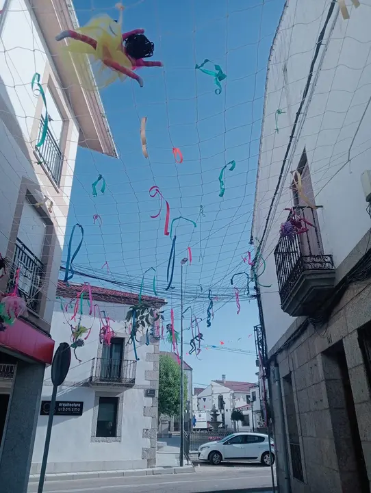 Decoración en la calle Teniente Chamorro de Bermillo destrozada Fotografía: CEDIDA
