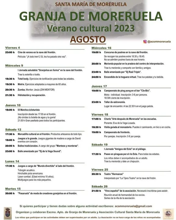 Semana Cultural, Granja de Moreruela