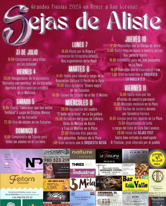 cartel de fiestas Sejas de Sanabria