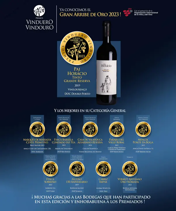 ‘Pai Horacio Tinto Grande Reserva’, galardonado en los Premios VinDuero-VinDouro