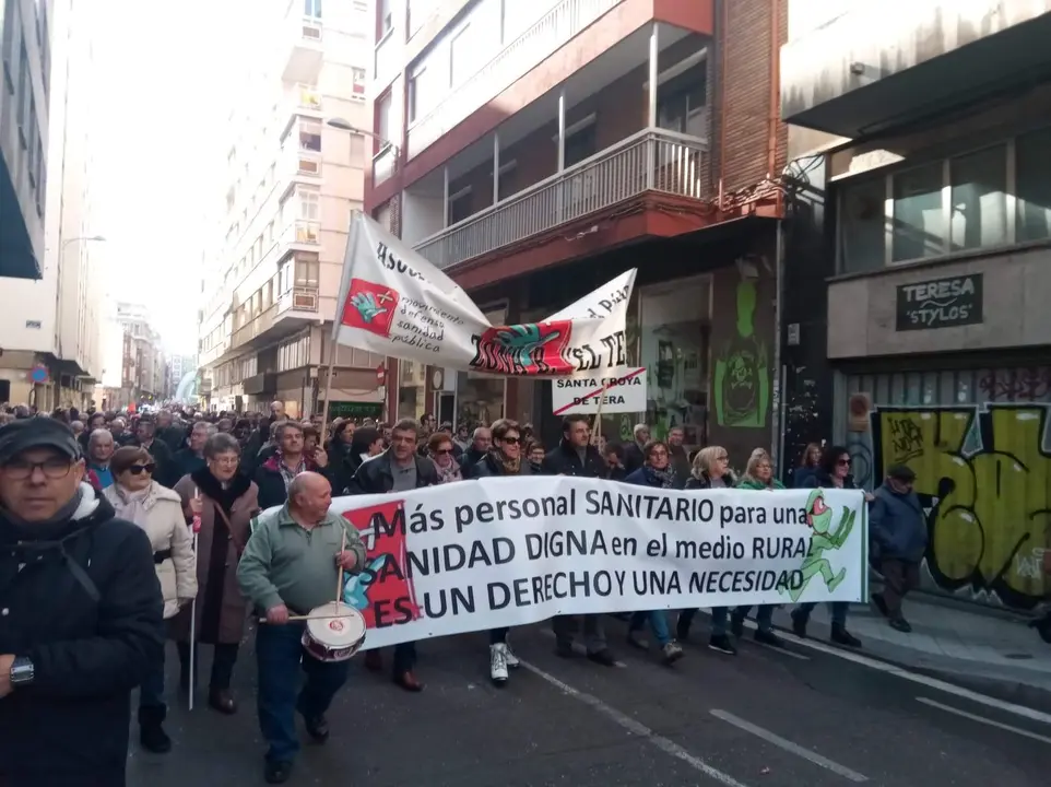 Miguel de la Fuente en una manifestación por la defensa de la sanidad pública