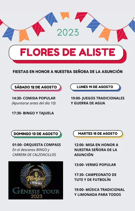 cartel de fiestas Flores de Aliste
