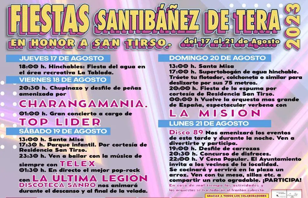 Cartel de fiestas Santibáñez de Tera
