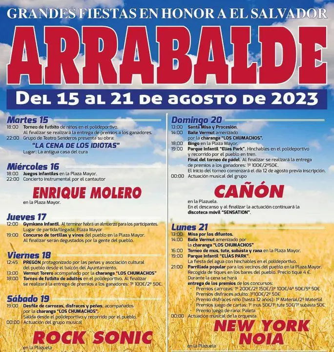 cartel de fiestas de Arrabalde