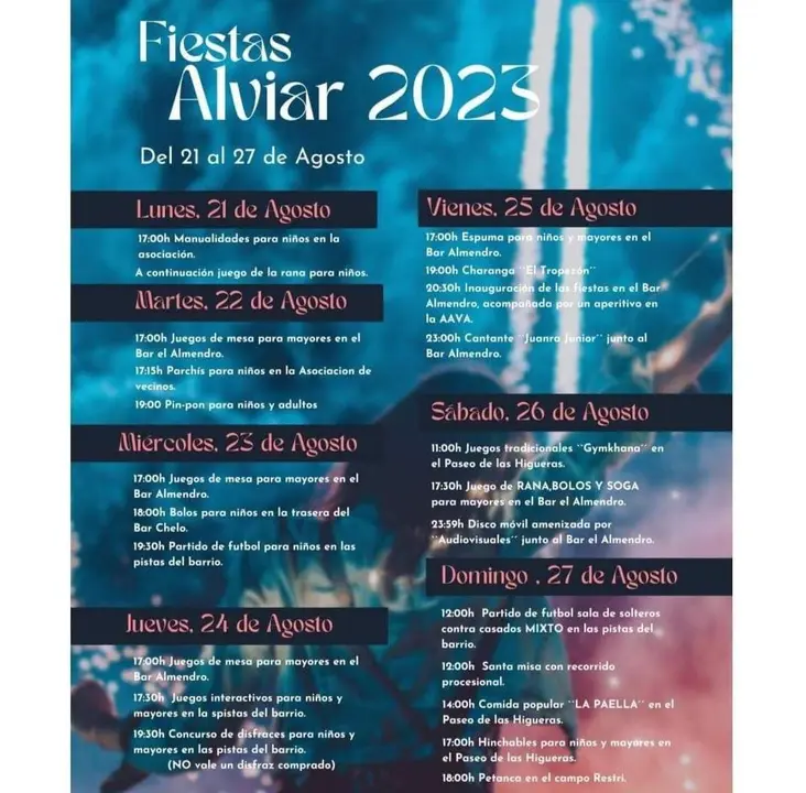 Cartel de las fiestas de El Alviar