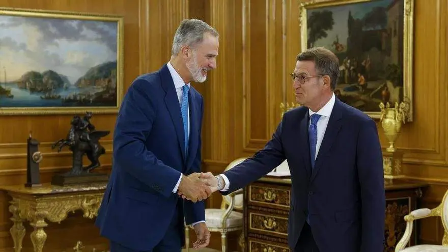 El Rey Felipe VI y Alberto Núñez Feijóo