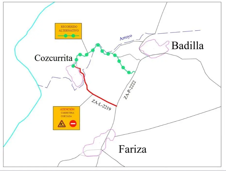 corte de carretera