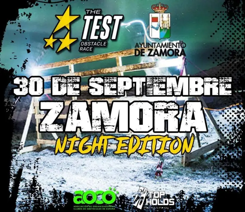 Cartel de la carrera nocturna por obstáculos de Zamora