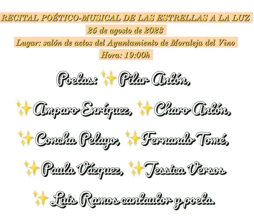 Cartel del recital que se celebra en Moraleja del Vino