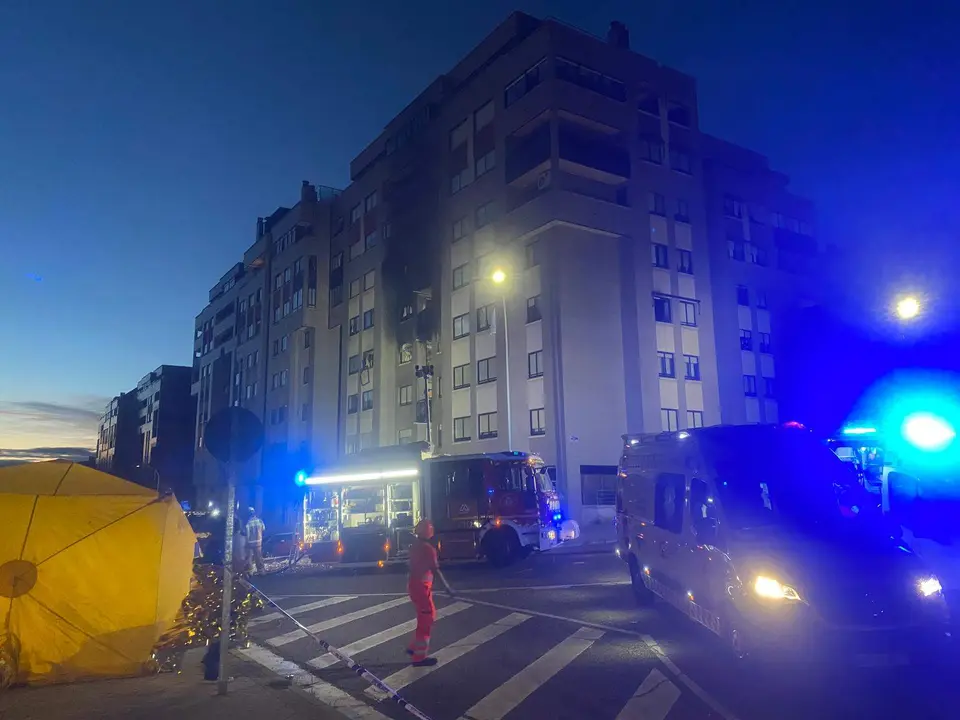 Explosión en un edificio en Valladolid. Fotografía: 112 CyL