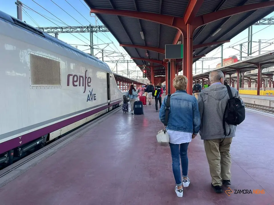 Tren Renfe en la estación de Zamora