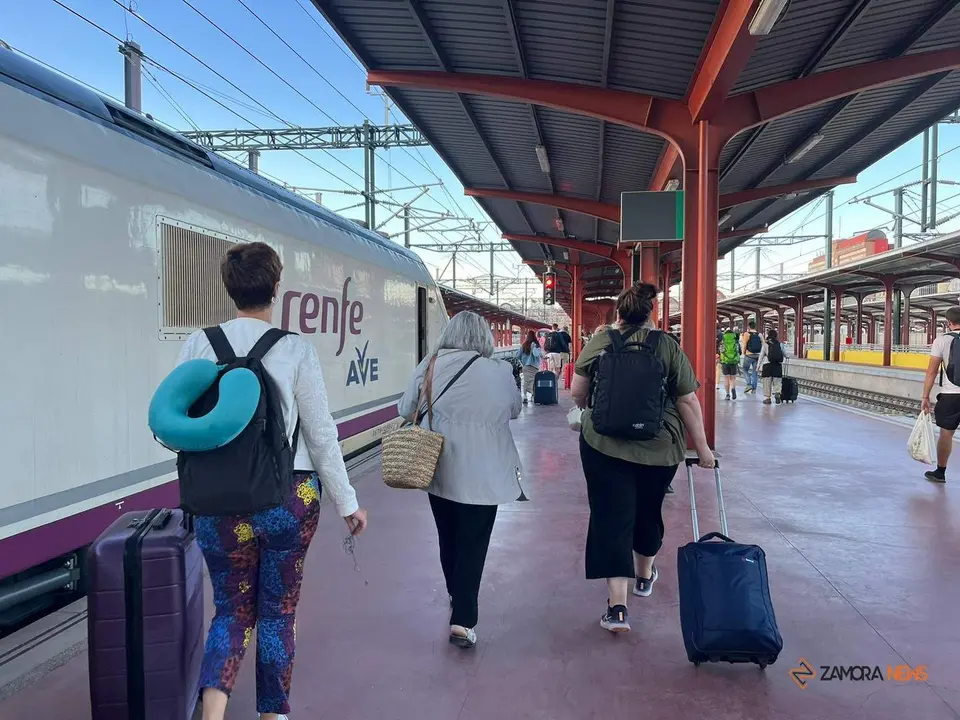 Tren Renfe en la estación de Zamora