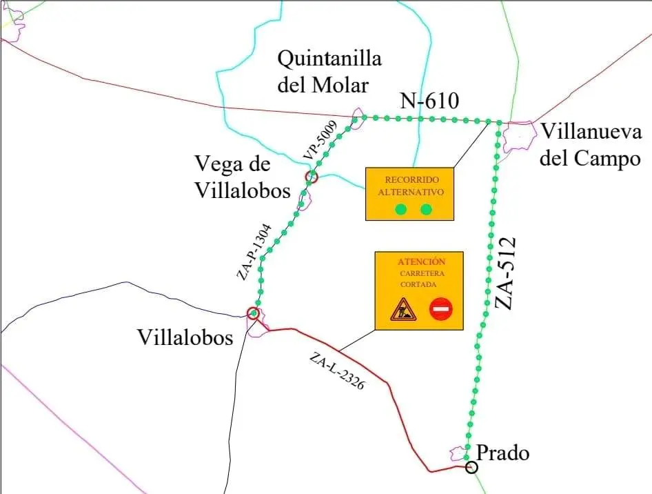 Corte carretera ZA-L-2326