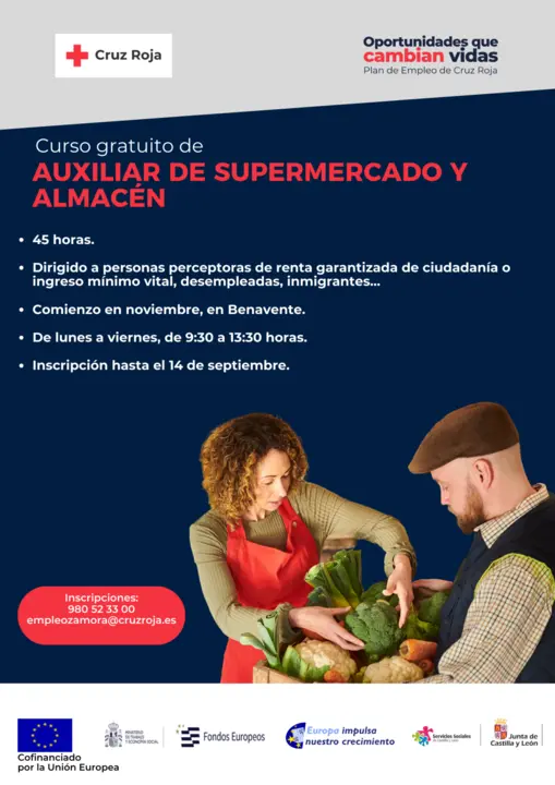 cartel auxiliar supermercado septiembre 2023