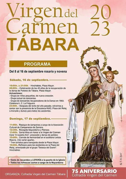Cartel Virgen del Carmen Tábara