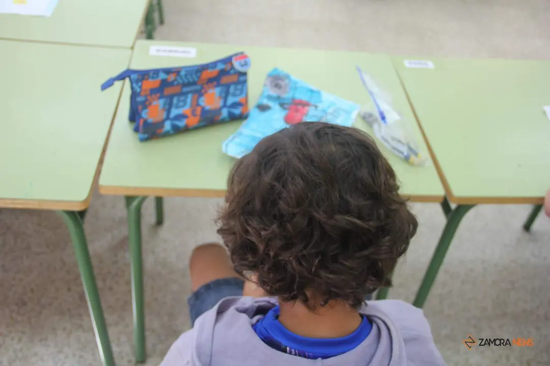 Escolares en un colegio de Zamora