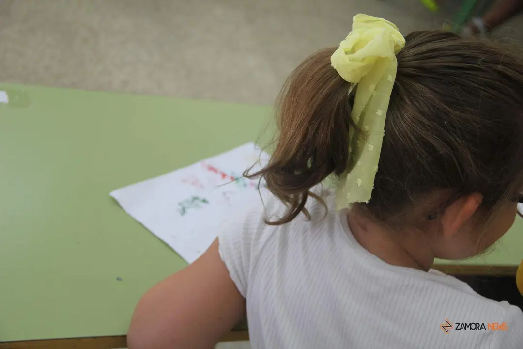 Escolares en un colegio de Zamora