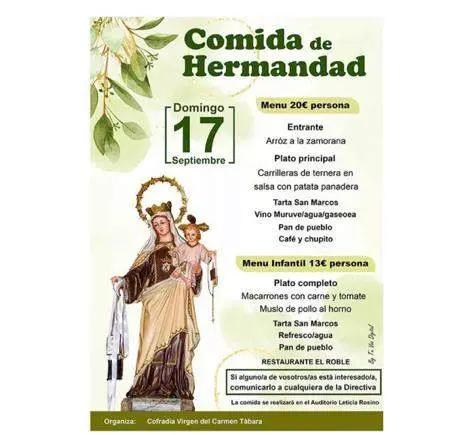 Comida Hermandad Virgen del Carmen de Tábara