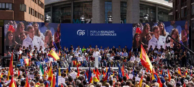 El presidente, Alberto Núñez Feijóo, durante el acto
