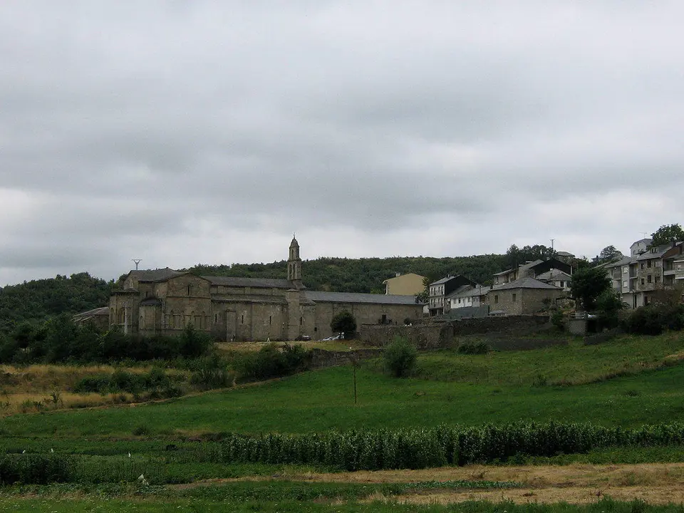 Vista de San Martín de Castañeda y su abadía