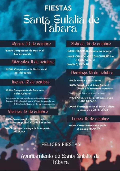 Cartel fiestas Santa Eulalia de Tábara