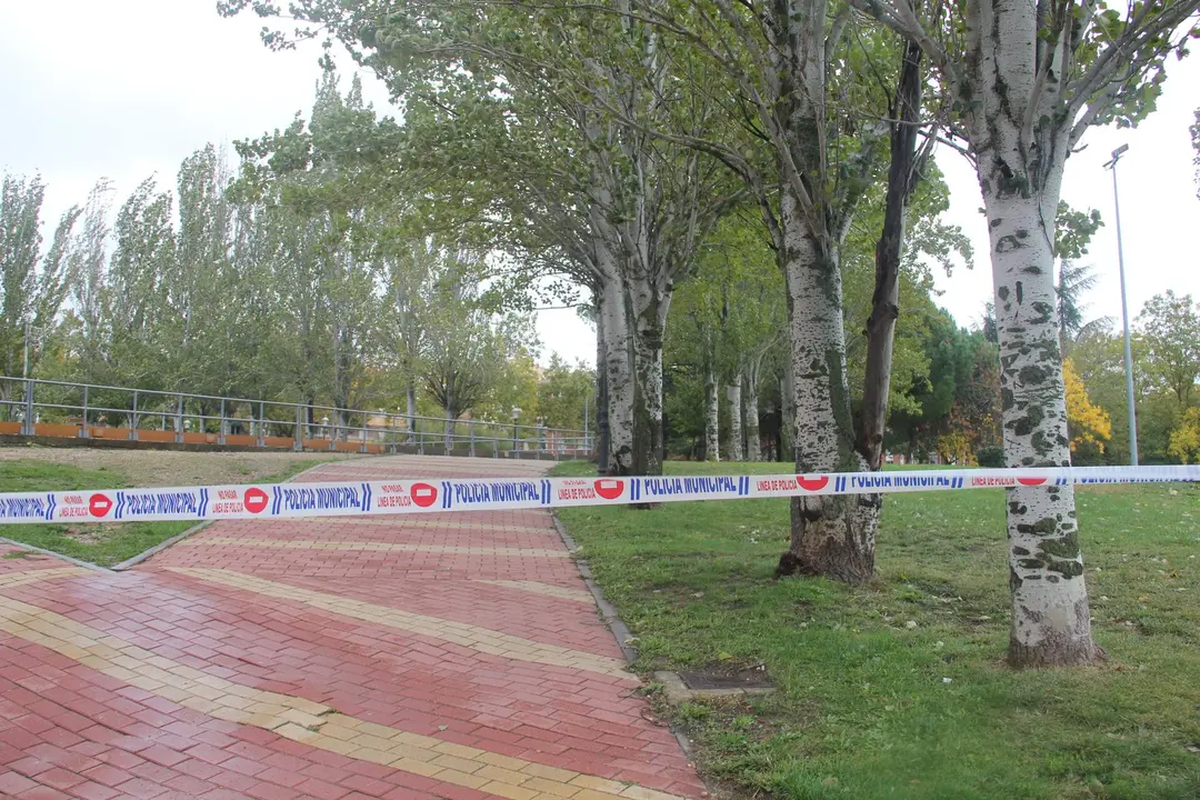 Acceso al parque de León Felipe cerrado por el temporal _3