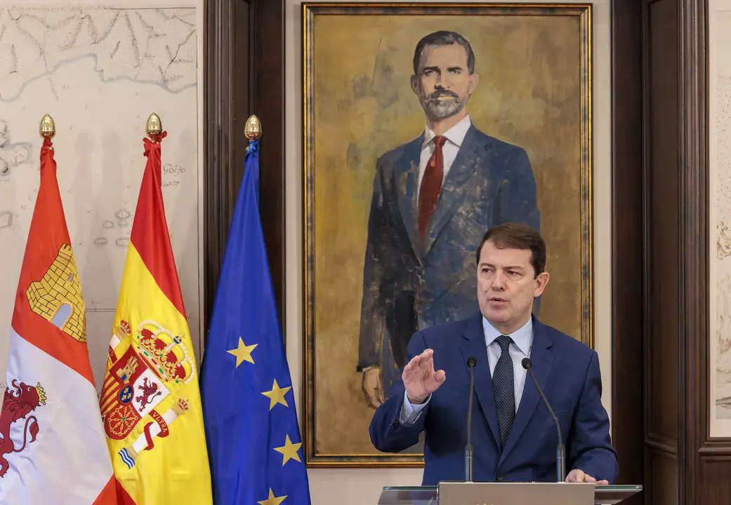 Mañueco tras el Consejo de Gobierno extraordinario de la Junta de Castilla y León. Imagen de archivo