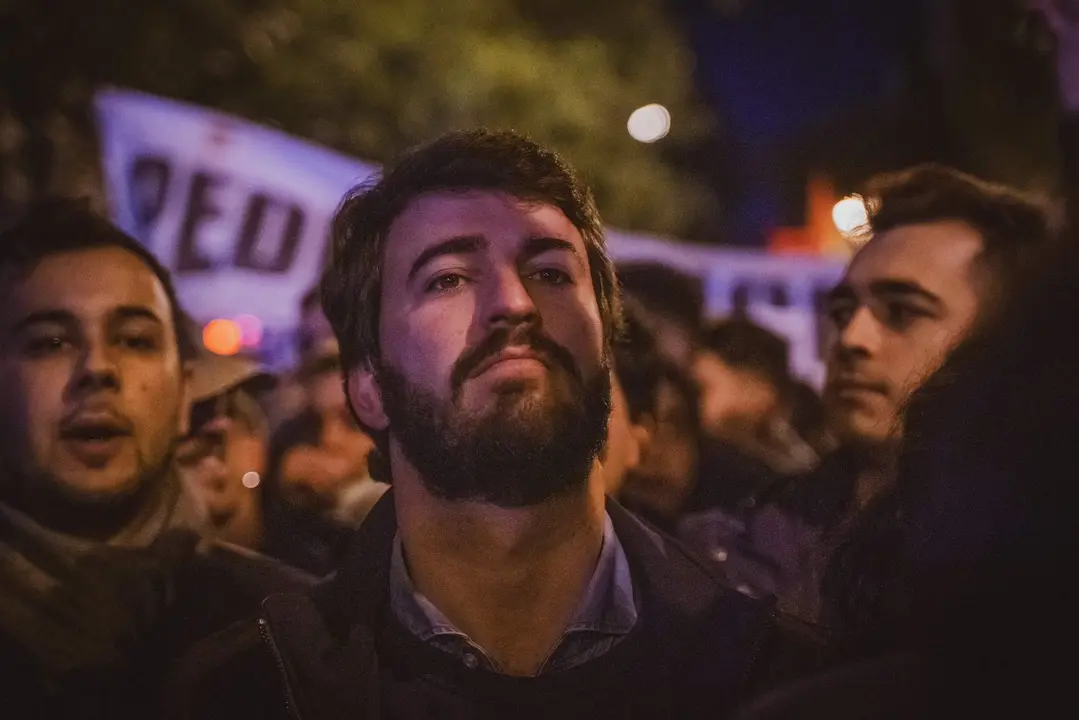 El vicepresidente de la Junta y líder de Vox en Castilla y León, Juan García-Gallardo durante una de las protestas en contra de la amnistía