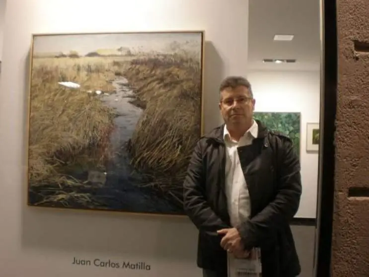 Juan Carlos Matilla durante la inauguración de su exposición en la Galería Espacio 36