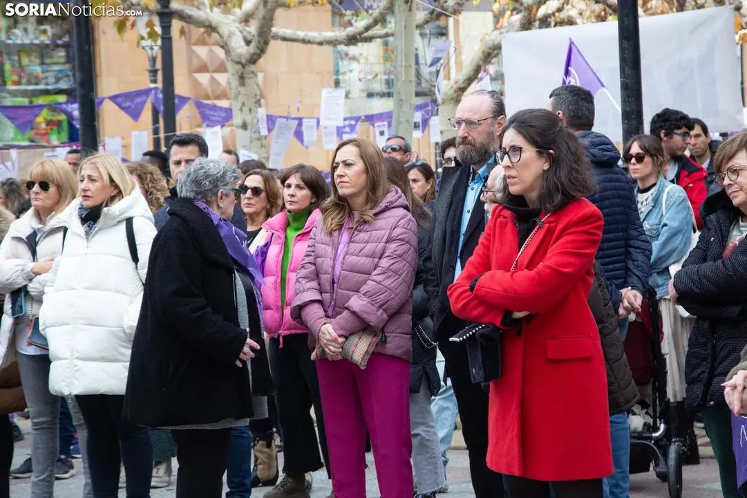 Virginia Barcones en la manifestación en Soria por el 25N. Fotografía: Soria Noticias