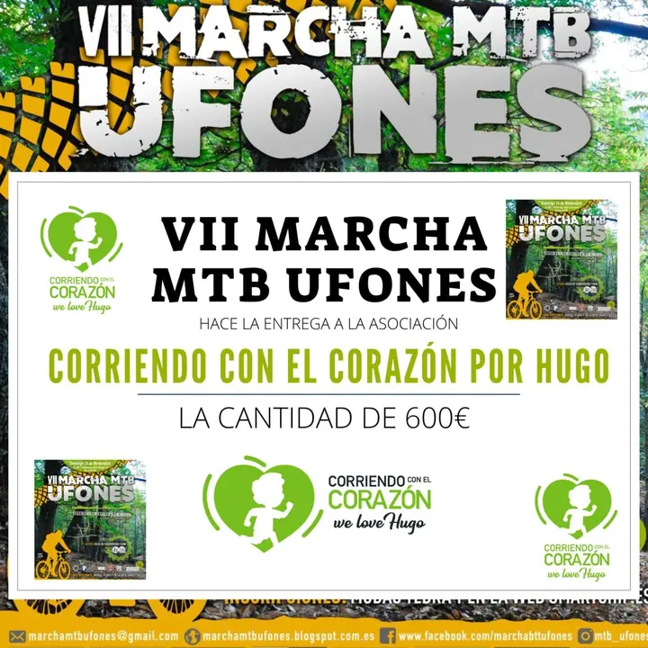 donación marcha Ufones a la Asociación Corriendo con el corazón por Hugo