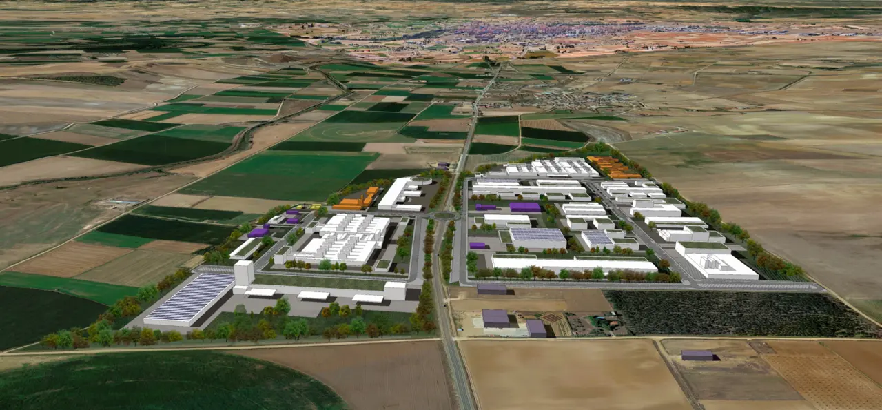 Plano de modelización del futuro polígono de Monfarracinos