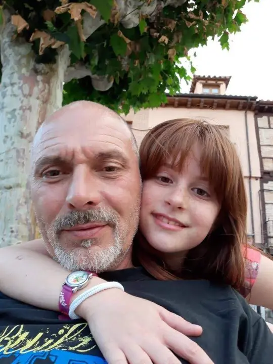 Miguel y su hija Victoria