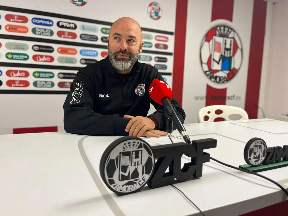 David Movilla, antes del partido ante el Marino de Luanco