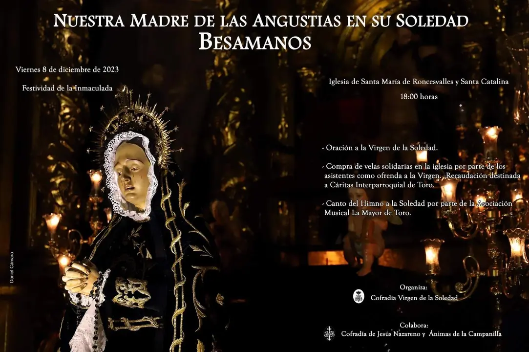 Las puertas de la Iglesia de Santa Catalina se abren para besar la mano de la Virgen de la Soledad en Toro