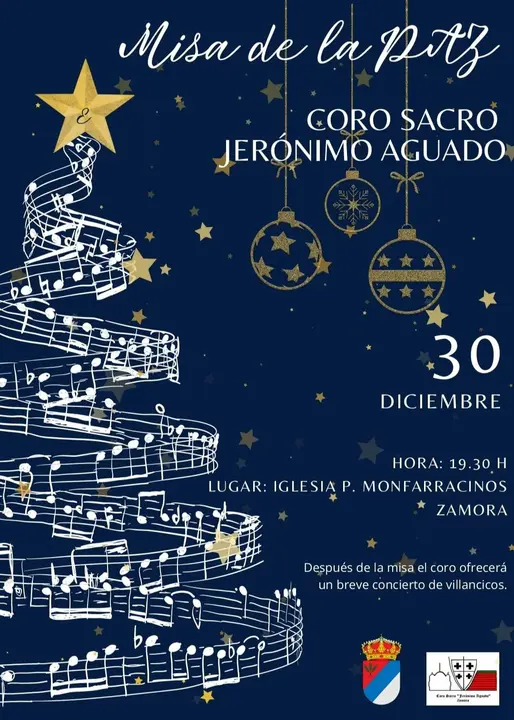 Cartel Misa de la Paz 2023 Coro Sacro Jerónimo Aguado