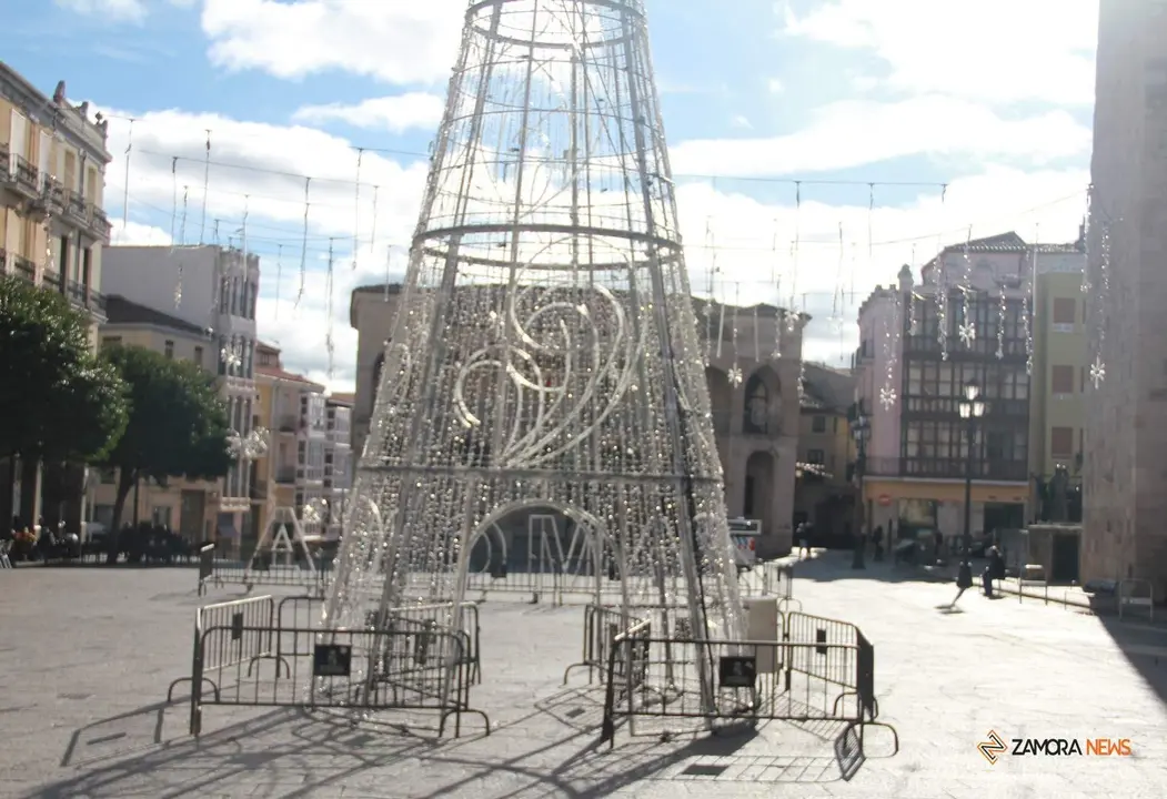 Luces de Navidad en la Plaza Mayor de Zamora